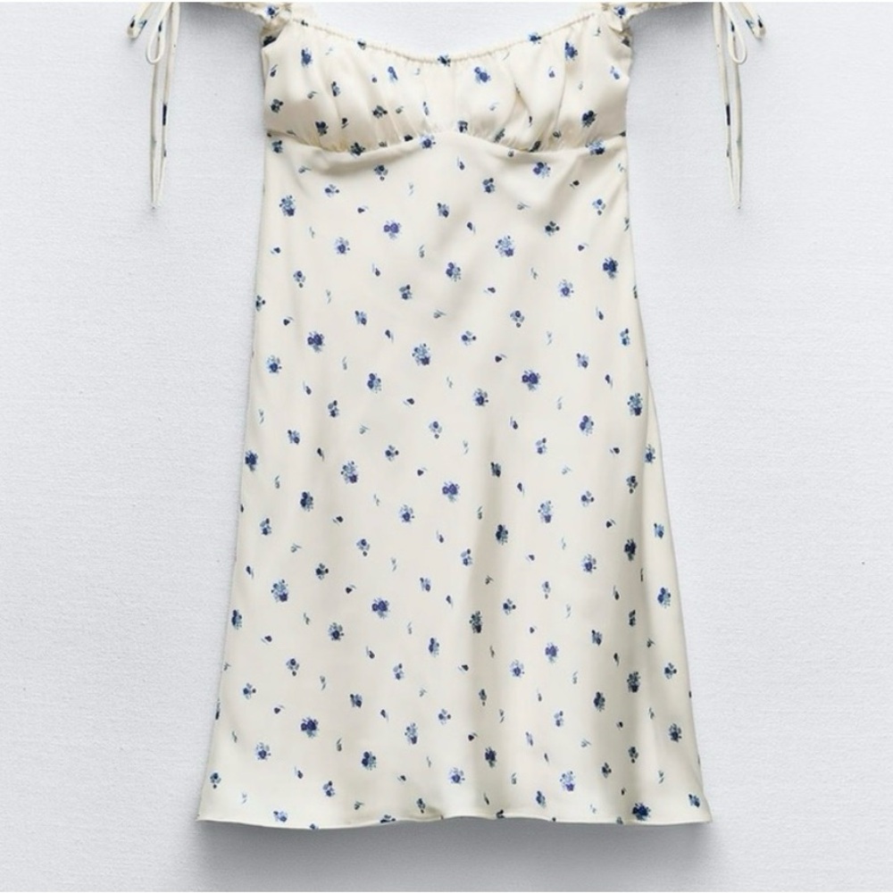 Zara NWT floral satin dress